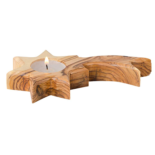 Teelichthalter Stern mit Schweif