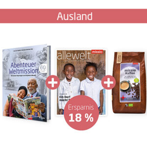 Abo Plus - Buch "Abenteuer Weltmission" + Jahresabo allewelt + Missio Kaffee (Ausland)