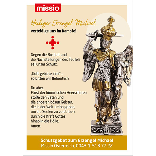 Gebetskarte "Gebet geistliche Kommunion & Schutzgebet"